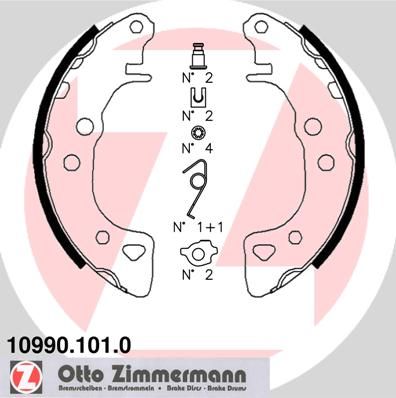 Brake Shoe Set ZIMMERMANN 10990.101.0