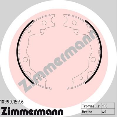 ZIMMERMANN 10990.157.6 Brake Shoe Set, parking brake