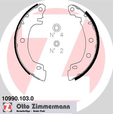 ZIMMERMANN 10990.103.0 Brake Shoe Set