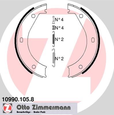 Brake Shoe Set, parking brake ZIMMERMANN 10990.105.8