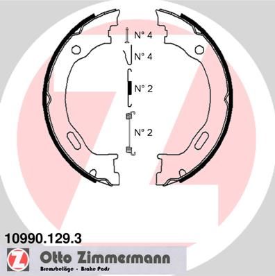 Brake Shoe Set, parking brake ZIMMERMANN 10990.129.3