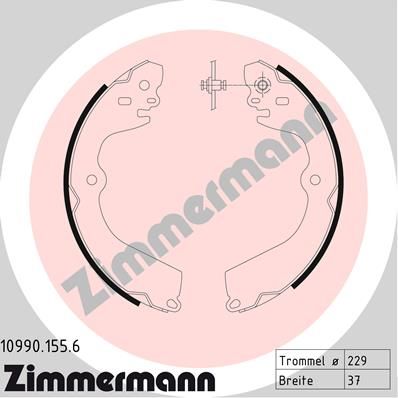 ZIMMERMANN 10990.155.6 Brake Shoe Set, parking brake