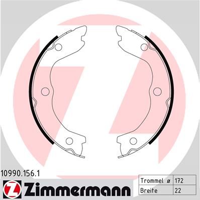 Brake Shoe Set, parking brake ZIMMERMANN 10990.156.1