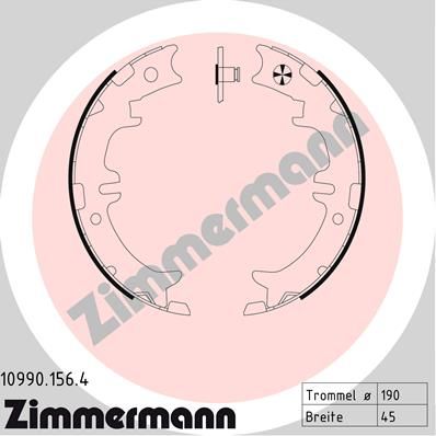 ZIMMERMANN 10990.156.4 Brake Shoe Set, parking brake