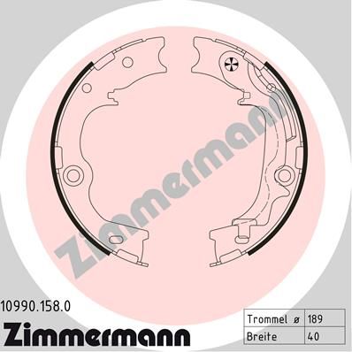 Brake Shoe Set, parking brake ZIMMERMANN 10990.158.0