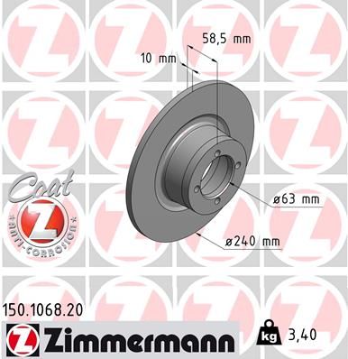 Brake Disc ZIMMERMANN 150.1068.20