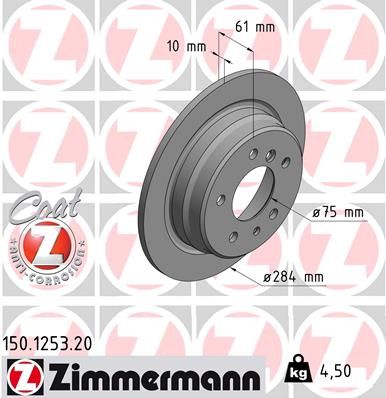 Brake Disc ZIMMERMANN 150.1253.20