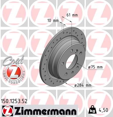 Brake Disc ZIMMERMANN 150.1253.52