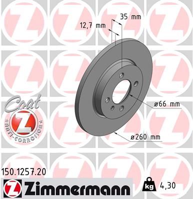 Brake Disc ZIMMERMANN 150.1257.20