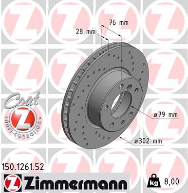 Brake Disc ZIMMERMANN 150.1261.52