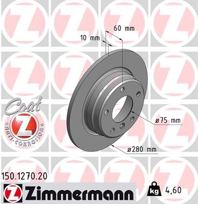 Brake Disc ZIMMERMANN 150.1270.20