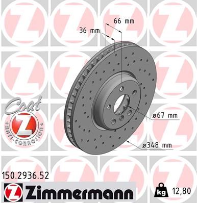 Brake Disc ZIMMERMANN 150.2936.52