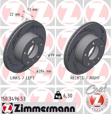 Brake Disc ZIMMERMANN 150.3496.53