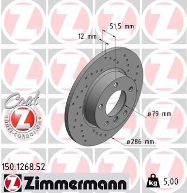 Brake Disc ZIMMERMANN 150.1268.52