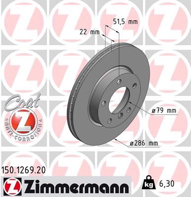 Brake Disc ZIMMERMANN 150.1269.20