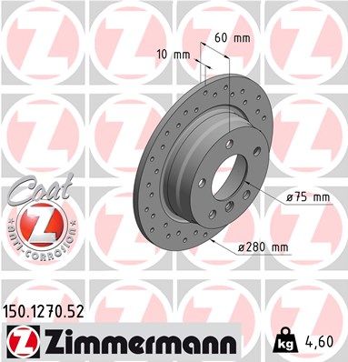 Brake Disc ZIMMERMANN 150.1270.52