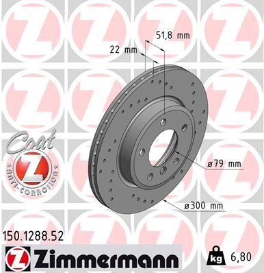 Brake Disc ZIMMERMANN 150.1288.52