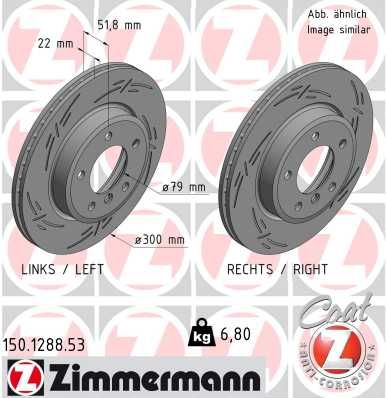 Brake Disc ZIMMERMANN 150.1288.53