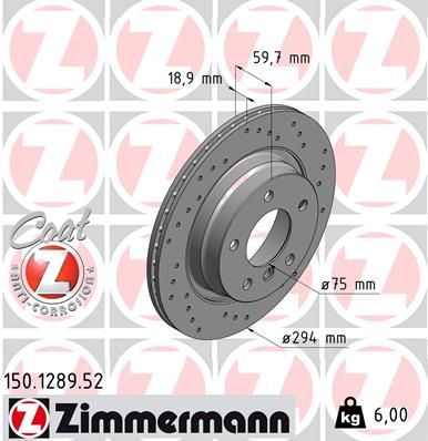 Brake Disc ZIMMERMANN 150.1289.52