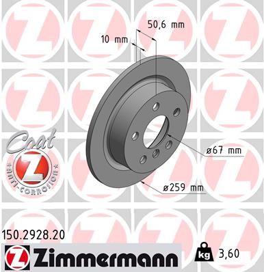 Brake Disc ZIMMERMANN 150.2928.20