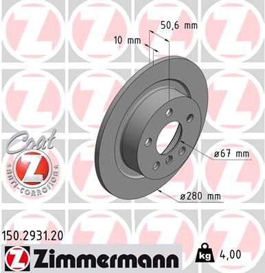 Brake Disc ZIMMERMANN 150.2931.20