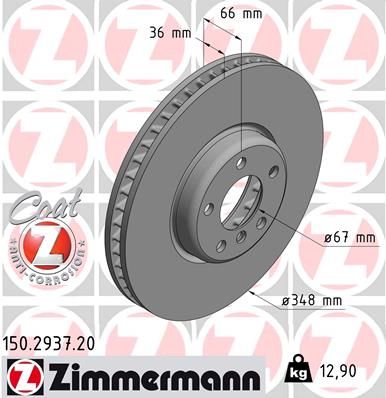 Brake Disc ZIMMERMANN 150.2937.20