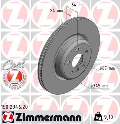 Brake Disc ZIMMERMANN 150.2946.20