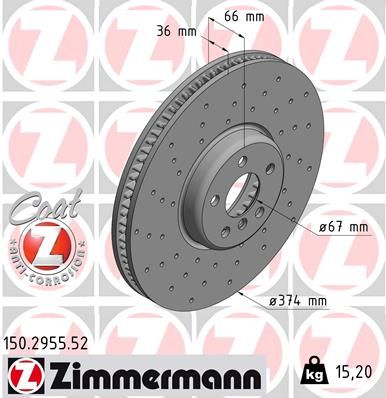 Brake Disc ZIMMERMANN 150.2955.52