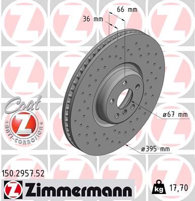 Brake Disc ZIMMERMANN 150.2957.52