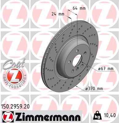 Brake Disc ZIMMERMANN 150.2959.20