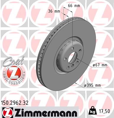 Brake Disc ZIMMERMANN 150.2962.32