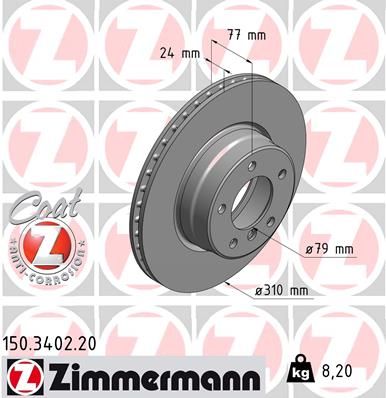 Brake Disc ZIMMERMANN 150.3402.20
