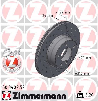 ZIMMERMANN 150.3402.52 Brake Disc