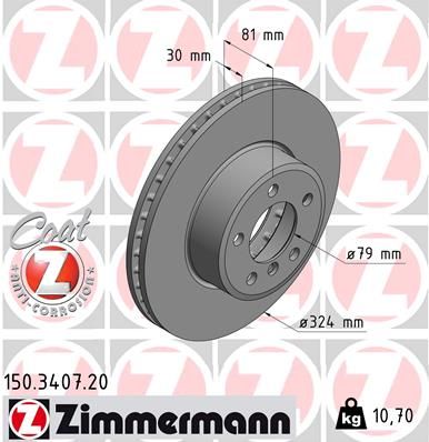 Brake Disc ZIMMERMANN 150.3407.20