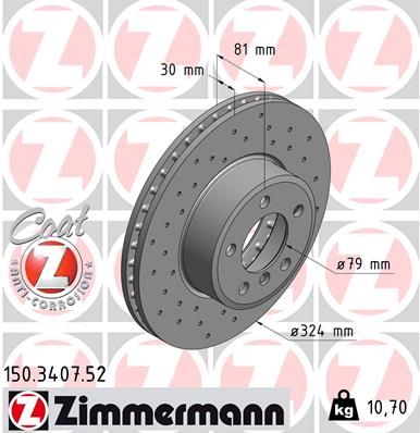 Brake Disc ZIMMERMANN 150.3407.52