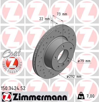 ZIMMERMANN 150.3424.52 Brake Disc