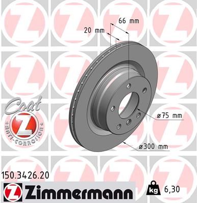 Brake Disc ZIMMERMANN 150.3426.20