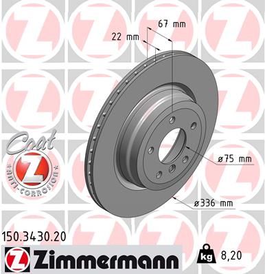 Brake Disc ZIMMERMANN 150.3430.20