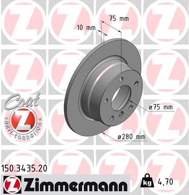 Brake Disc ZIMMERMANN 150.3435.20