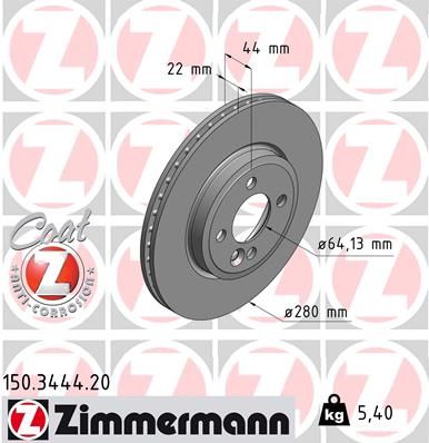 Brake Disc ZIMMERMANN 150.3444.20