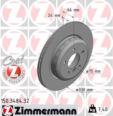 Brake Disc ZIMMERMANN 150.3484.32