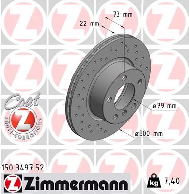 Brake Disc ZIMMERMANN 150.3497.52