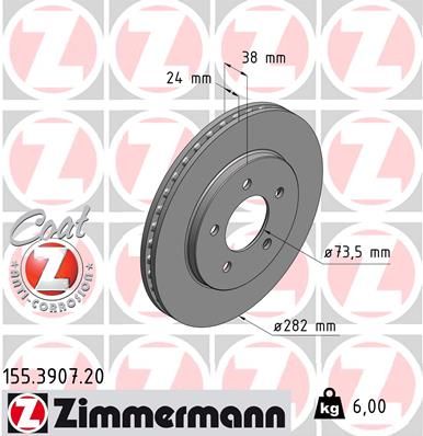 Brake Disc ZIMMERMANN 155.3907.20