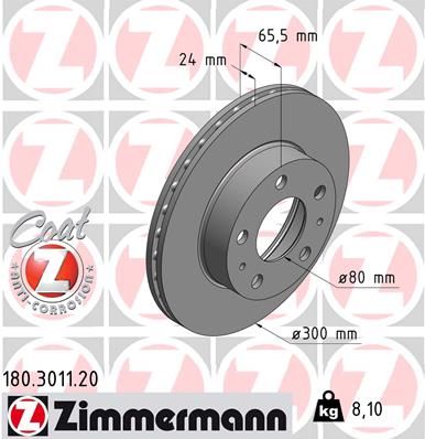 Brake Disc ZIMMERMANN 180.3011.20