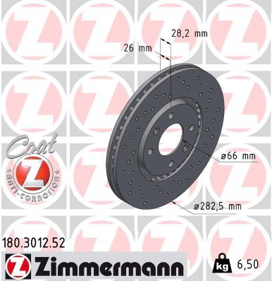 Brake Disc ZIMMERMANN 180.3012.52