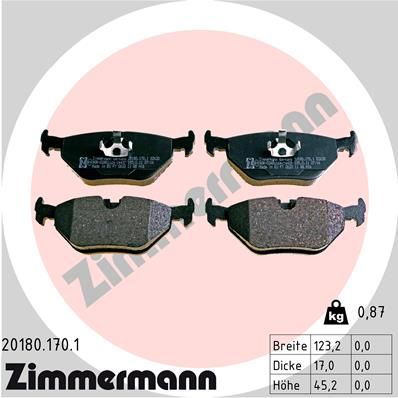 ZIMMERMANN 20180.170.1 Brake Pad Set, disc brake