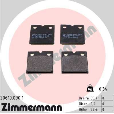 Brake Pad Set, disc parking brake ZIMMERMANN 20610.090.1