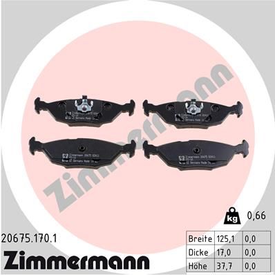 ZIMMERMANN 20675.170.1 Brake Pad Set, disc brake