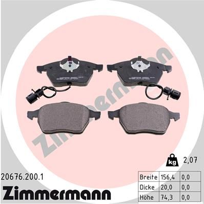 Brake Pad Set, disc brake ZIMMERMANN 20676.200.1