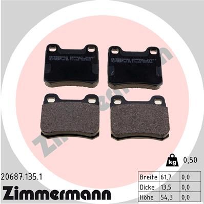 ZIMMERMANN 20687.135.1 Brake Pad Set, disc brake